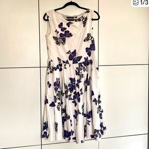 Penelope dress with Blue Butterfly Print